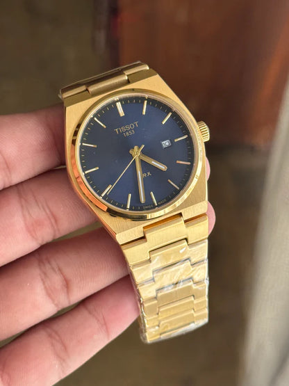 Tissot prx all gold blue