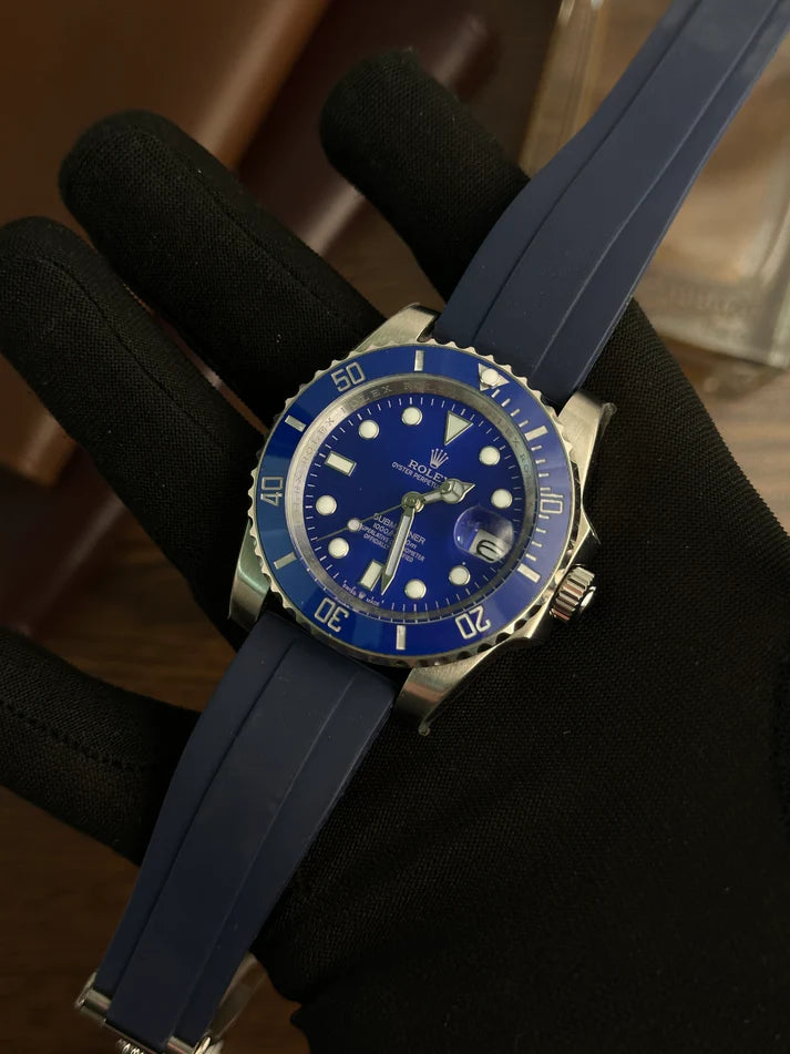 Submariner Rubber - Silver Blue