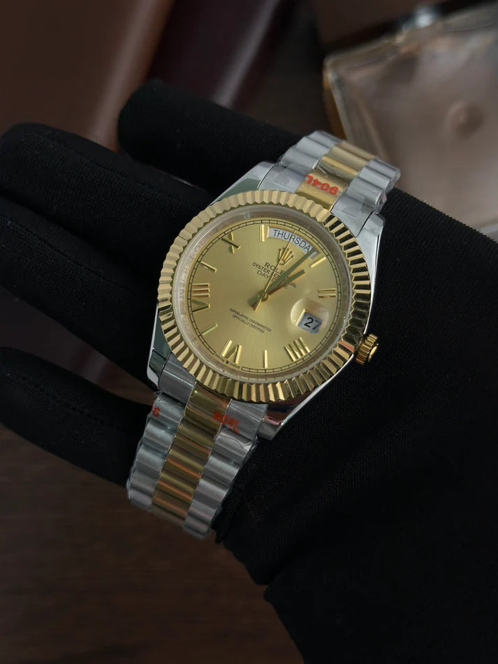 Day Date Silver Gold Roman