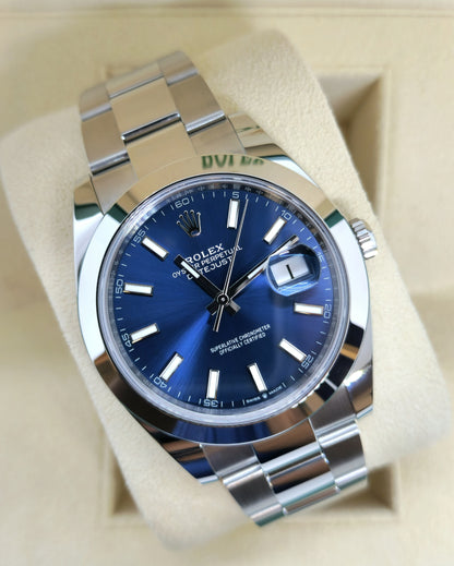 Oyester Prepetual Silver Chain – Blue Dial