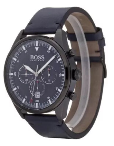 HUGO BOSS 1513711 PIONEER BLUE CHRONOGRAPH DIAL BLUE LEATHER BAND MENS WATCH