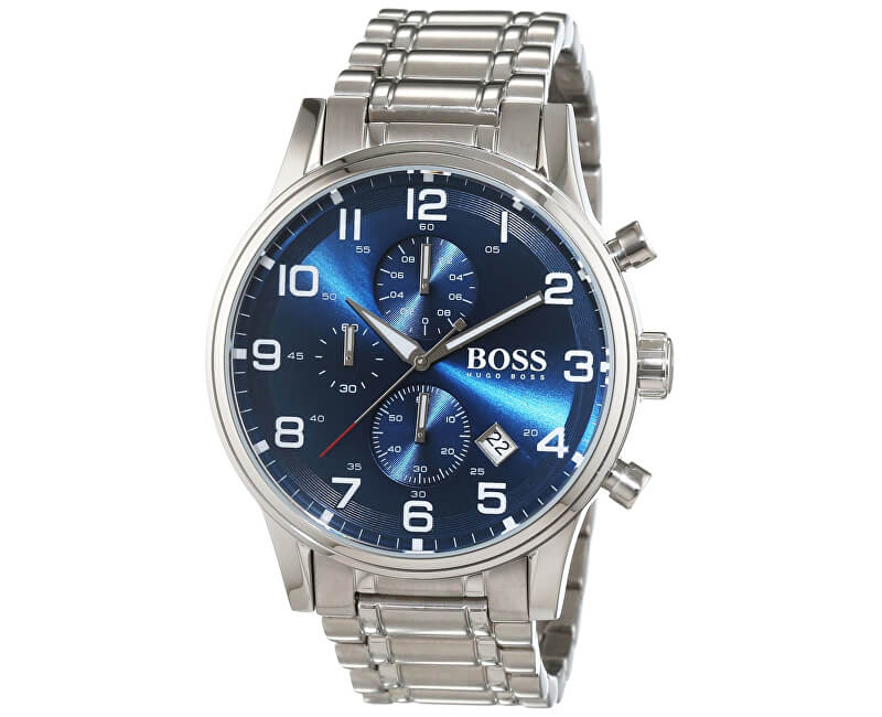 Hugo Boss Aeroliner Blue Dial Stainless Steel Chrono Quartz Male Watch 1513183