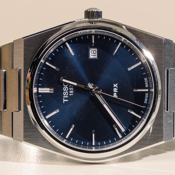 Tissot PRX royal blue plain dial