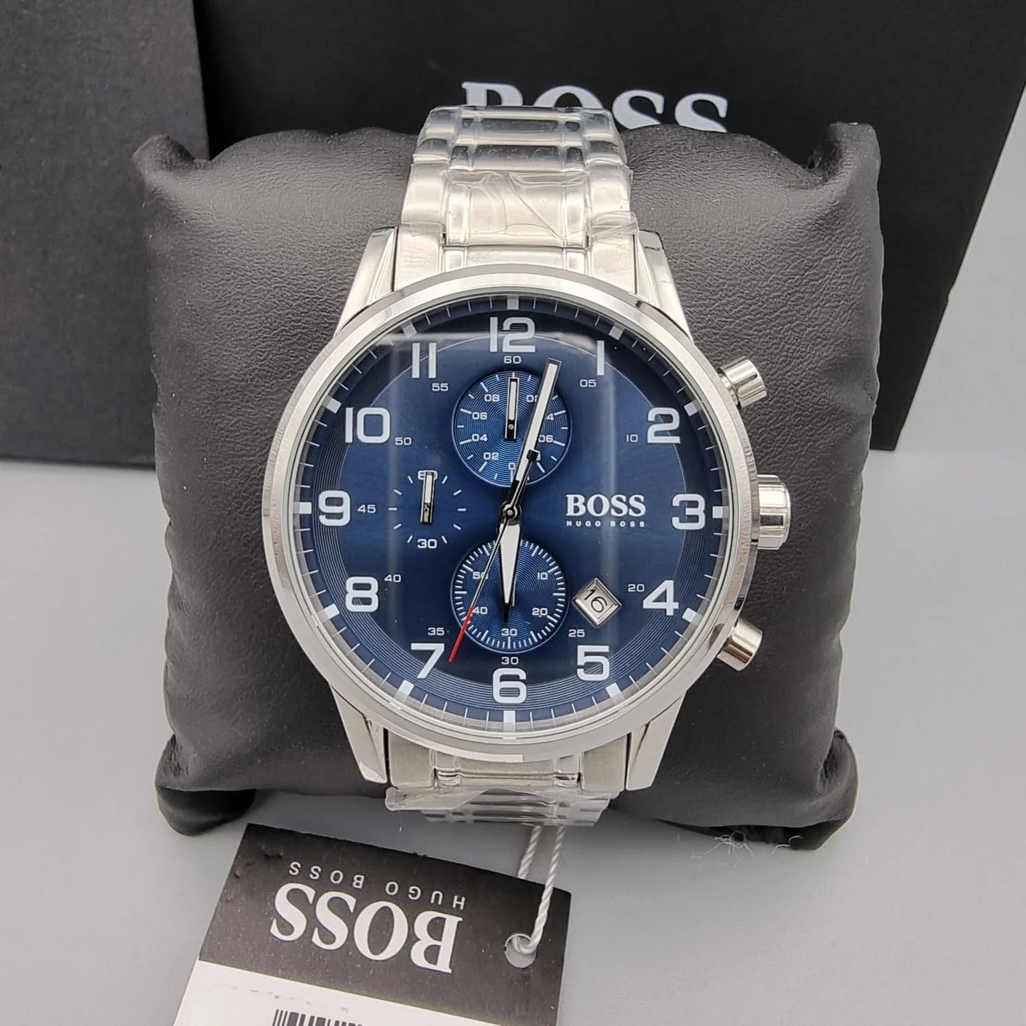 Hugo Boss Aeroliner Blue Dial Stainless Steel Chrono Quartz Male Watch 1513183