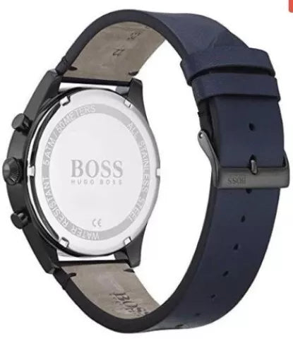 HUGO BOSS 1513711 PIONEER BLUE CHRONOGRAPH DIAL BLUE LEATHER BAND MENS WATCH