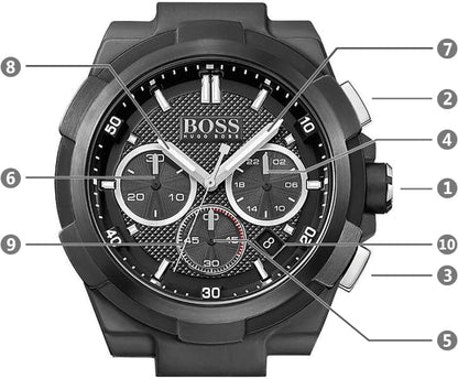 Hugo Boss Supernova Black Dial Two Tone Steel Strap Watch for Men - 1513368